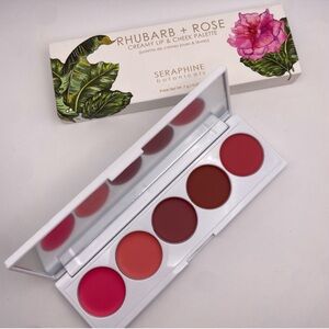 Seraphine Botanicals Rhubarb + Rose Creamy Lip & Cheek Palette new in box